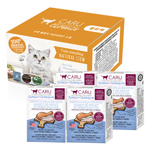 카루펫푸드 전연령 고양이 클래식 스튜, 치킨+대구, 624g, 1개