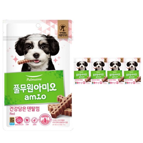 풀무원아미오 강아지 건강담은 덴탈껌 레드, 100g, 5개