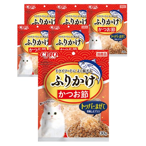 챠오츄르 이나바 고양이 후리가케 토퍼, 가다랑어포, 30g, 6개