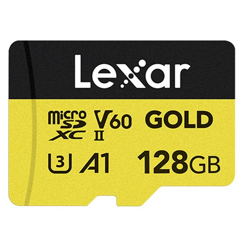 렉사 V60 4K 고프로 DJI UHS-II 매빅 드론 액션캠 전용 마이크로SD 메모리카드 GOLD LMSGOLD128G-BNNNG, 128GB, 1개