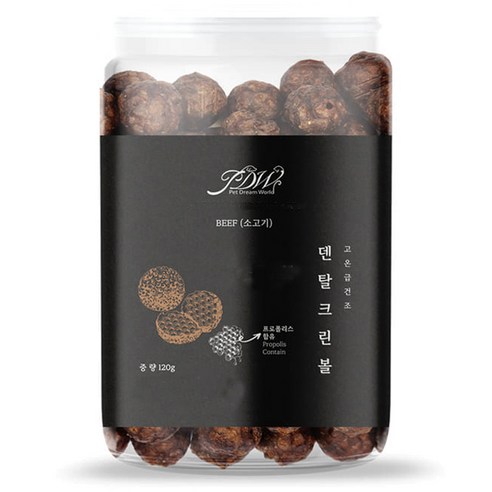 강아지 덴탈 크린 볼 간식, 소고기, 120g, 1개