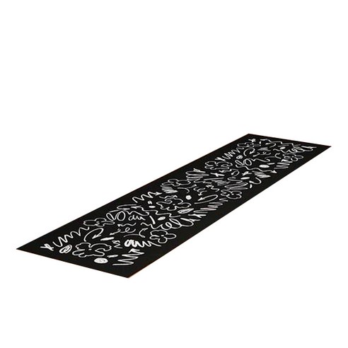 바이빔 빨아쓰는 욕실 주방 소프트 규조토 발매트 45 x 200 cm, 그래피티 블랙, 1개