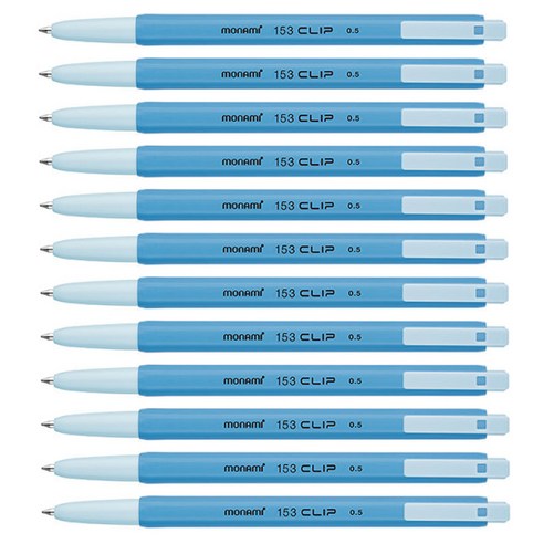 모나미 153 클립 0.5mm, 청색, 12개