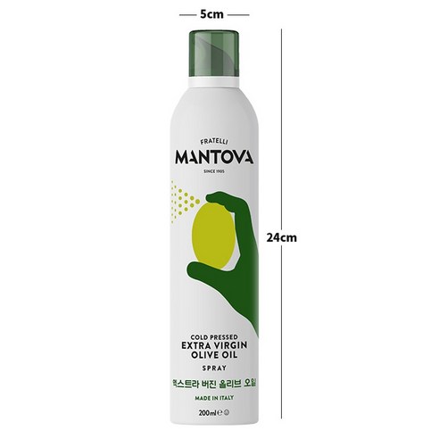 만토바 엑스트라 버진 올리브 오일 스프레이로 요리의 품격을 높이세요.