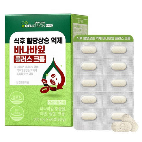 이너랩 식후 혈당 억제 바나바잎 크롬, 1개, 60정