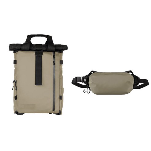 원더드 New PRVKE Lite 백팩 11L + D1 FANNY PACK 세트, 베이지, 1개