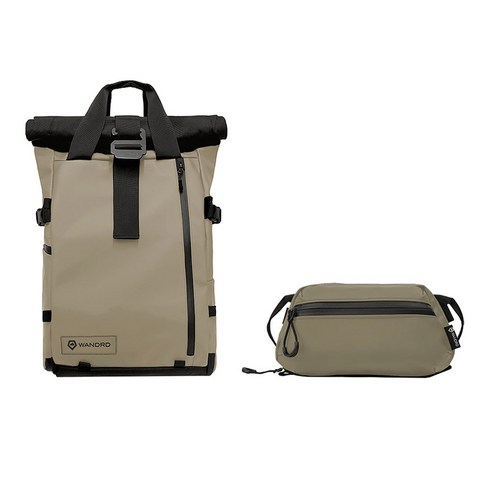 원더드 All-New PRVKE 백팩 31L + 테크 파우치 M 세트, 베이지, 1개