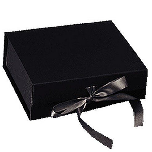 이홈베이킹 리본 매듭기프트 접이식 자석상자 중, 블랙(상자), 랜덤발송(리본), 1개