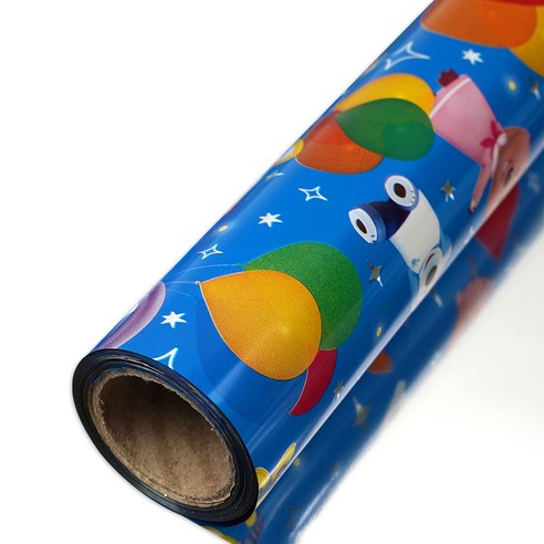 코코플러스 뽀롱뽀롱 뽀로로 롤 포장지 37.5cm, 파랑, 1개