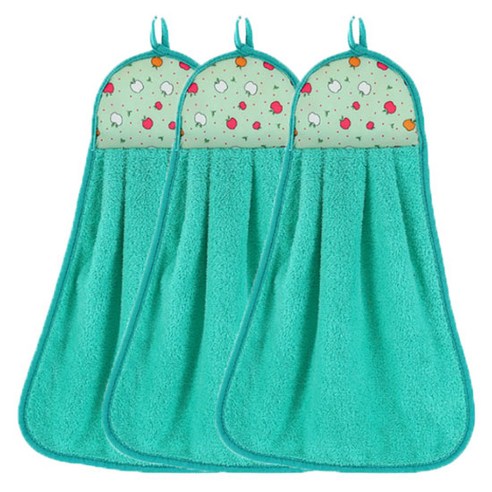 소니오 컬러 애플 소프트 핸드타월 32 x 46 cm, 07 딥그린, 3개