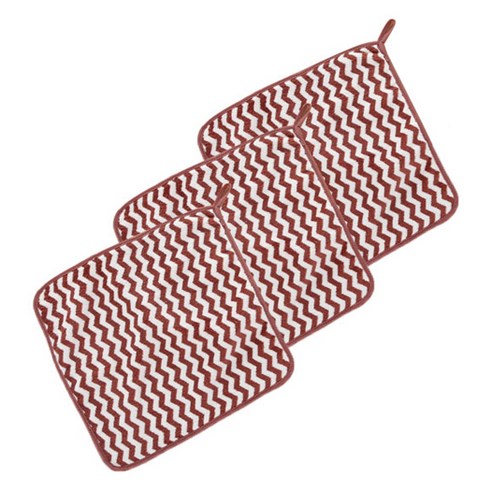 소니오 지그재그 소프트 핸드타월 30 x 30 cm, 04 브라운, 3개