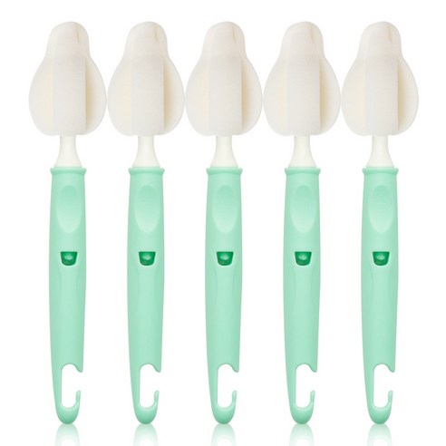 리에또 유아용 젖병 젖꼭지 세척 솔, 5개, 스프링그린