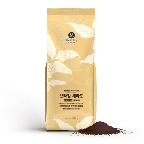 맥널티커피 브라질 세라도 분쇄 원두 커피, 1개, 500g