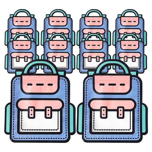 컬러풀 책가방 구디백, 블루, 10개