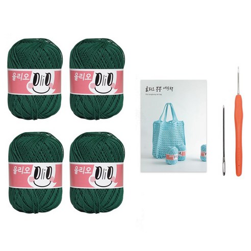 올리오 봉봉 네트백 뜨개질 DIY 패키지, 1세트, 728 포레스트(실), 랜덤발송(코바늘)