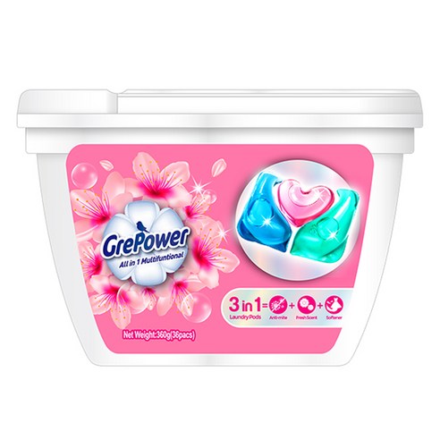 그리파워 3in1 캡슐세제 체리 블로섬 향 360g, 1개, 36개입
