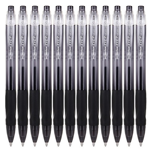 문화연필 에버펜 볼펜 1.0mm, 검정, 12개