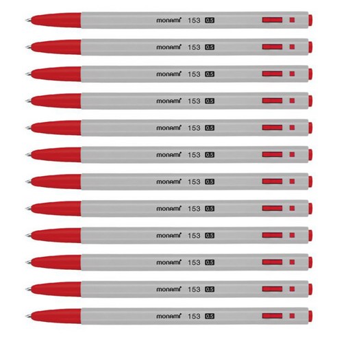 모나미 153 볼펜 0.5mm, 흑색, 12개