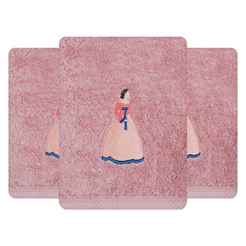 송월타월 선남선녀 세면타올 180g 40수 코마사, 분홍, 3개