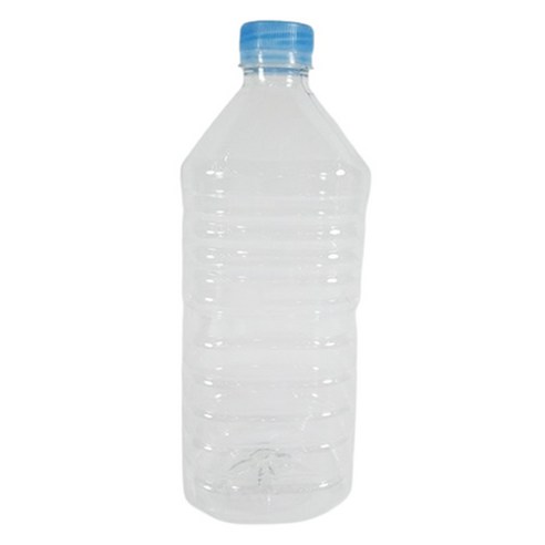 생수 용기 사각 페트병 + 파랑 캡 30cm, 1L, 28개