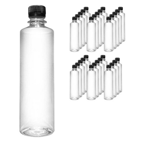 생수용기 일자 지름 2.8cm 500ml + 검정캡 세트, 66세트