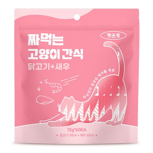 펫스윗 짜먹는 고양이 간식 60p, 혼합맛(닭고기/새우), 720g, 1개