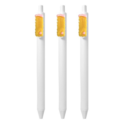 큐티파츠 젤펜 쿠키 0.5mm, 옐로우, 3개