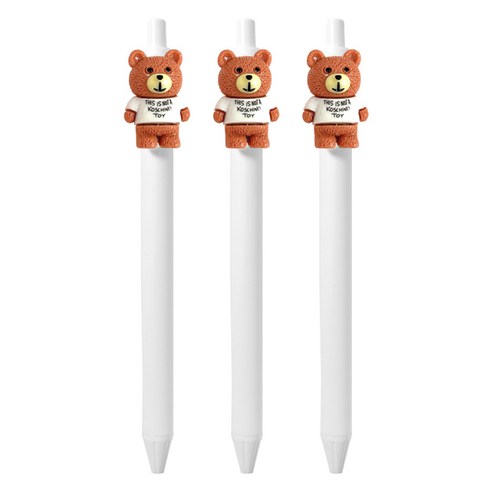 큐티파츠 젤펜 베어 0.5mm, 브라운, 3개