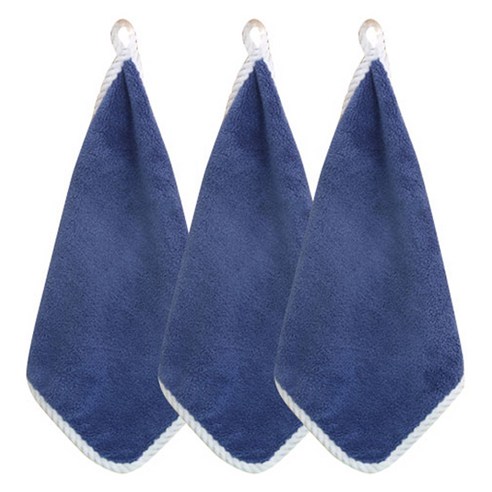 소니오 부드러운 사각 핸드타월 30 x 30 cm, 06 네이비, 3개