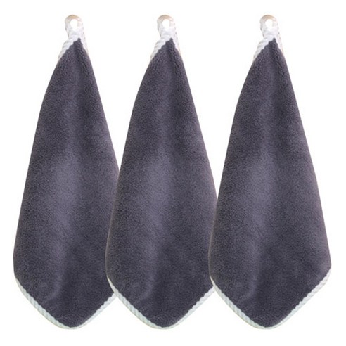 소니오 부드러운 사각 핸드타월 30 x 30 cm, 04 그레이, 3개