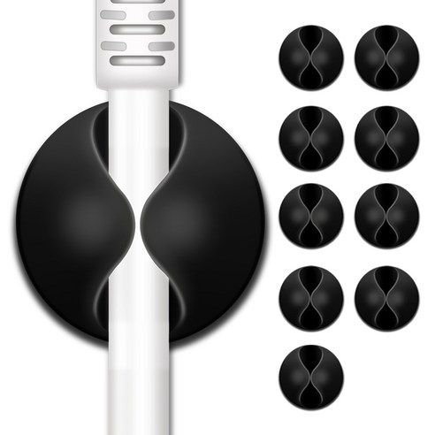 엔더 USB 충전 케이블 선정리 홀더 클립 1구, 10개, 블랙