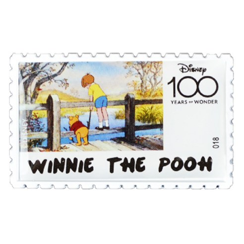 디즈니 100주년 우표 뱃지 WINNIE THE POOH 2, 1개, 1개입