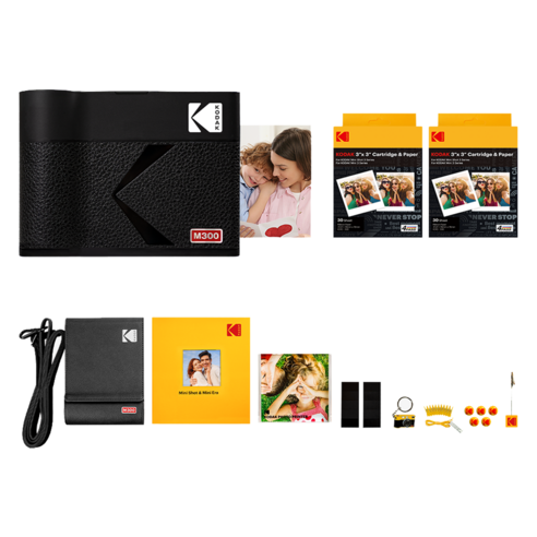 코닥 미니 3 ERA 블루투스 포토프린터 사진인화기 + 카트리지 68p + 액세서리 8종 번들 세트 블랙, B(블랙)