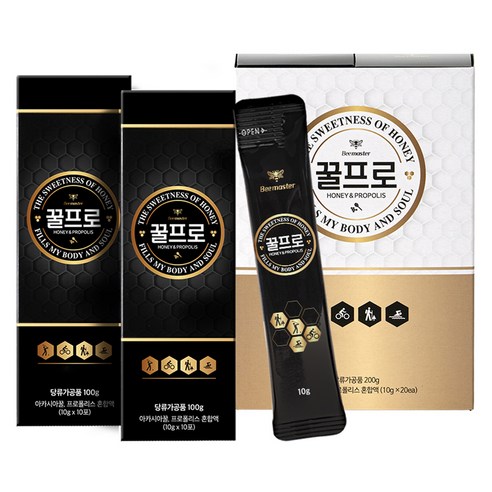 비마스터 꿀프로 프로폴리스 혼합 벌꿀스틱 20p, 200g, 1개