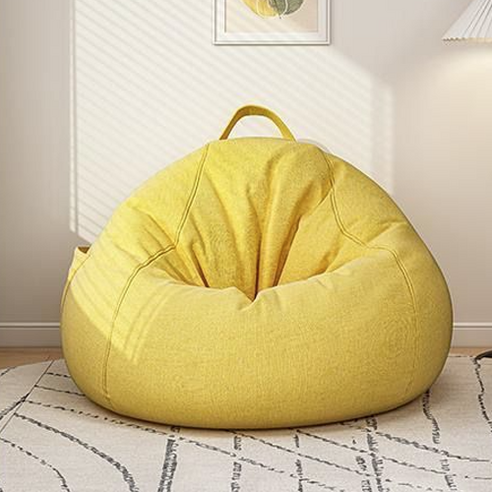 인아트 프리미엄 발판 없는 빈백 소파 70 x 80 cm, 레몬옐로우