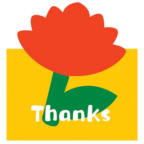 마켓감성 꽃그림 큐티 카드, Thanks, 20개