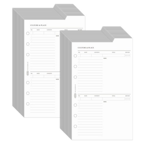 플레픽 A6 6공 양면 인덱스 패드 컬쳐앤 플레이스, 2개, 30개입