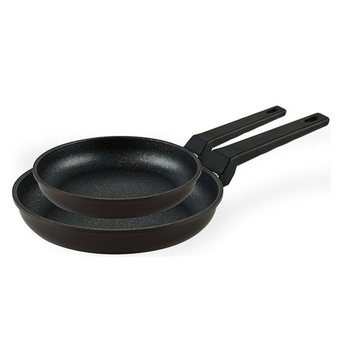 퀸센스 디너 후라이팬 2종 세트, 브라운, 후라이팬 28cm + 후라이팬 24cm, 1세트