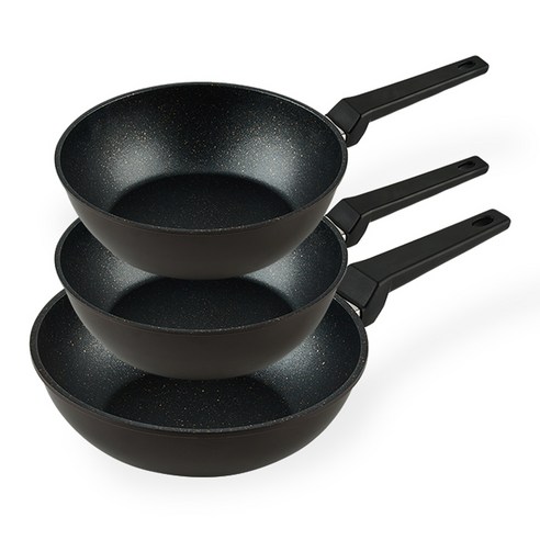 퀸센스 디너 후라이팬 3종 세트, 브라운, 궁중팬 24cm x 2p + 궁중팬 28cm, 1세트