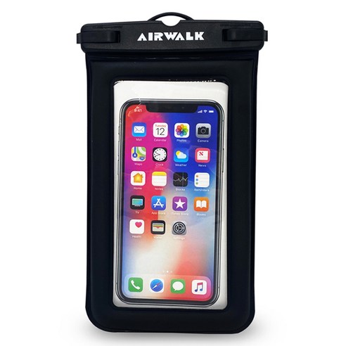 에어워크 휴대폰 터치 방수팩 118 x 225 mm, 블랙, 1개