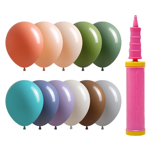 조이파티 조이벌룬 아티스트 풍선 30cm 100p + 손펌프 세트, 풍선(랜덤발송), 손펌프(핑크), 1세트