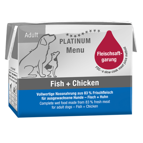 플래티넘 강아지 어덜트 메뉴 습식사료, 닭 + 생선, 90g, 1개