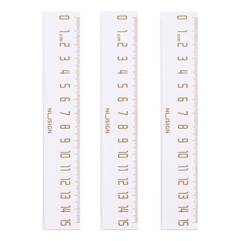 델리 누사인 ABS 자 15cm ENS096, 화이트, 3개