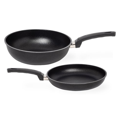 인터쿡 인덕션 프라이팬 세트 2종, 블랙, 1세트, 후라이팬 24cm + 궁중팬 28cm
