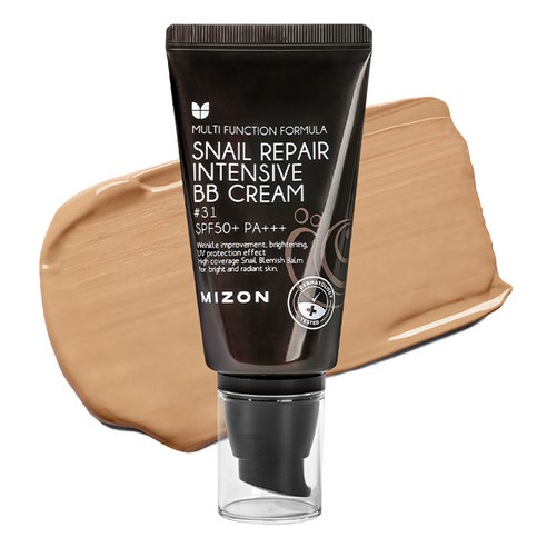 미즈온 스네일 리페어 인텐시브 비비 BB크림 SPF50+ PA+++, 31호 카페 브라운, 1개
