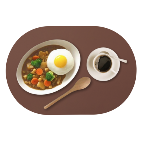 디아르 플래티넘 실리콘 방수 플레인 식탁매트, 초코브라운, 43 x 29.5 cm, 1개