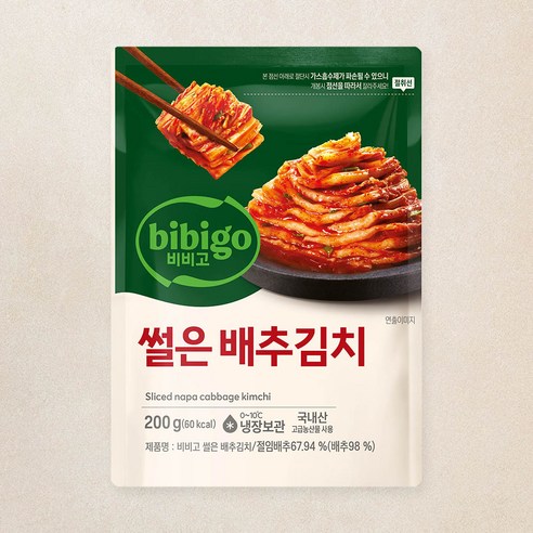 비비고 썰은 배추김치, 200g, 2개