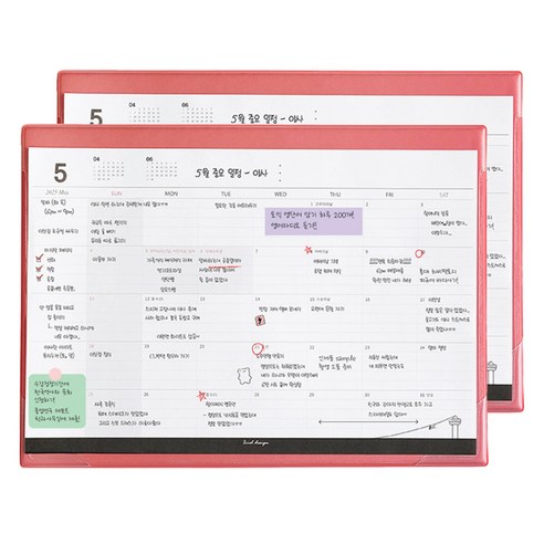 아이씨엘 2025 먼슬리플래너 마우스 패드 세트, 샤벳핑크, 2세트