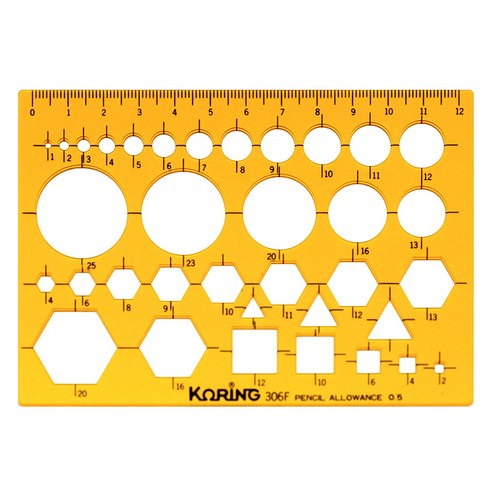 코링 종합 소형 형판 자 K-306, 1개 대나무자1m