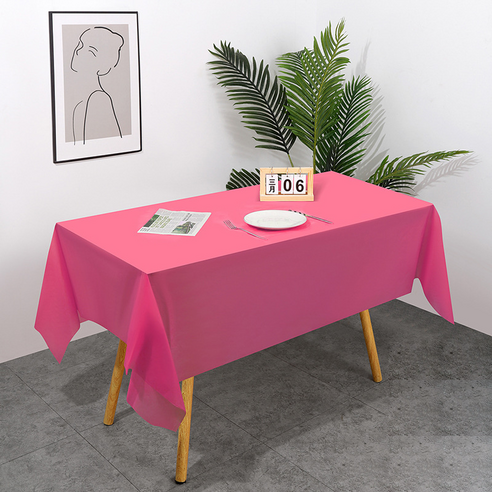 인아트 깔끔한 식탁보, 딥핑크, 137 x 183 cm, 1개